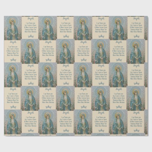 Maagd moeder Maria met leugens en gebed Cadeaupapier (Vlak)