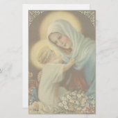 Maagd moeder Mary met Baby Jesus Daisies Briefpapier (Voorkant / Achterkant)