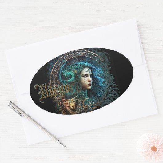 Maagd Ovale Sticker (Envelop)