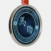 Maagd/Paard Metalen Ornament (Rechts)