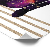 Maagd Paarse gouden vrouwelijk dierenriem ontwerp Poster (Hoek)