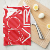 Maagd; Scarlet Red Stripes Theedoek (Quarter Fold)