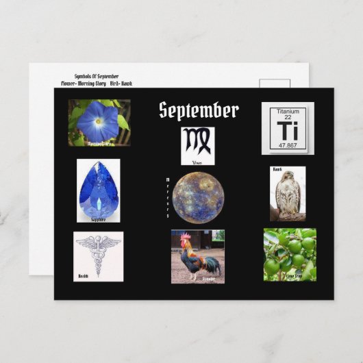 Maagd September Geboorte Maand Briefkaart (Voorkant / Achterkant)