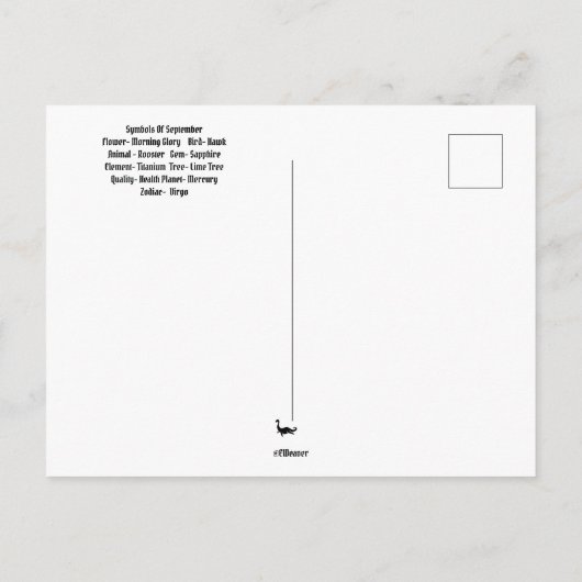 Maagd September Geboorte Maand Briefkaart (Achterkant)