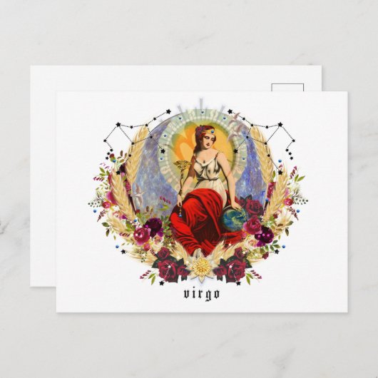 Maagd September Verjaardag Kaart (Voorkant / Achterkant)