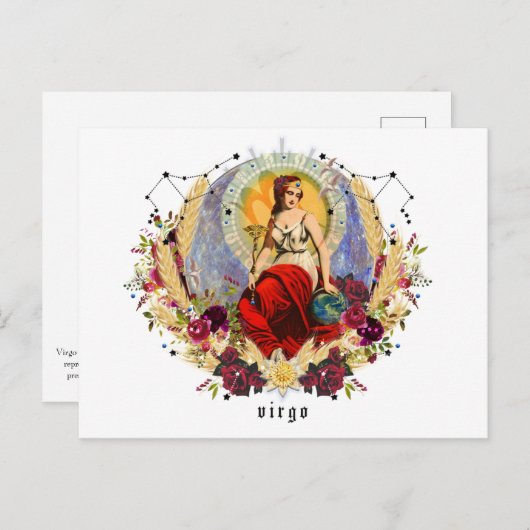 Maagd September Verjaardag Post Kaart (Voorkant / Achterkant)