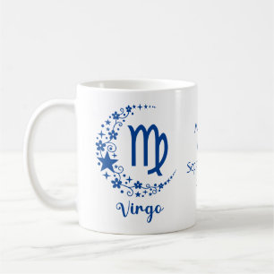Maagd Sterrenbeeld Astrologie Verjaardag Blauw Wit Koffiemok