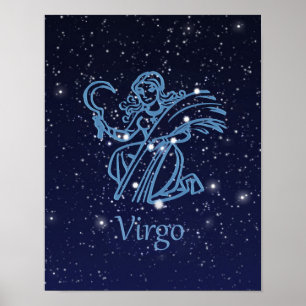 Maagd Sterrenbeeld en Constellatie Poster