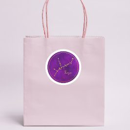 Maagd sterrenbeeld Gouden folie Constellatie Ronde Sticker