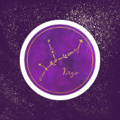 Maagd sterrenbeeld Gouden folie Constellatie Ronde Sticker