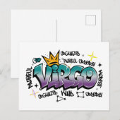 Maagd sterrenbeeld graffiti briefkaart (Voorkant / Achterkant)