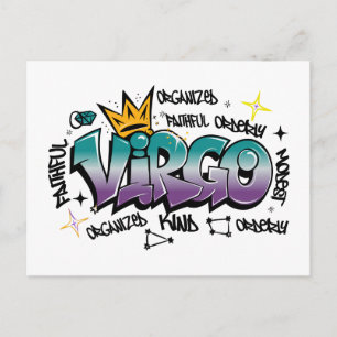 Maagd sterrenbeeld graffiti briefkaart