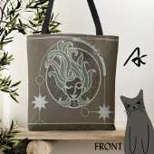 Maagd sterrenbeeld Groen en Bruin Mandala Tote Bag