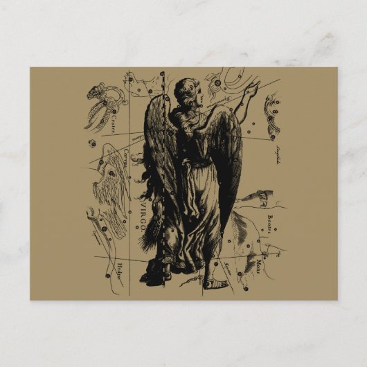 Maagd sterrenbeeld Hevelius etsstijl Briefkaart (Voorkant)