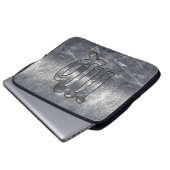 Maagd-sterrenbeeld in zilveren distressed stijl laptop sleeve (Voorkant onderkant)