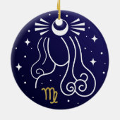 Maagd sterrenbeeld keramisch ornament (Achterkant)