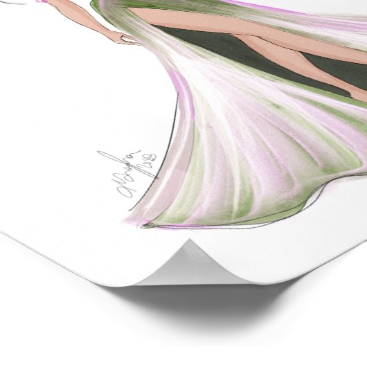 Maagd, sterrenbeeld, mode schets, poster (Hoek)