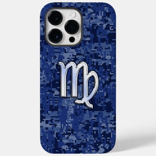 Maagd sterrenbeeld op marineblauwe camouflage Case-Mate iPhone case (Achterkant)