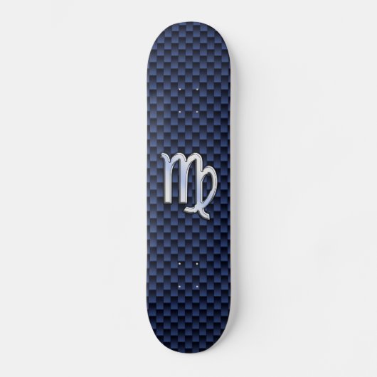 Maagd Sterrenbeeld op Navy Blauwe Koolstofvezel St Skateboard (Voorkant)