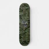 Maagd-sterrenbeeld op olijfgroene digitale camoufl skateboard (Voorkant)