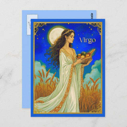 Maagd Sterrenbeeld Schoonheid Onder een Nachtelijk Briefkaart (Voorkant / Achterkant)