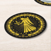 Maagd - Sterrenbeeld - Symbool - Horoscoop Ronde Kartonnen Onderzetter (Gebogen)