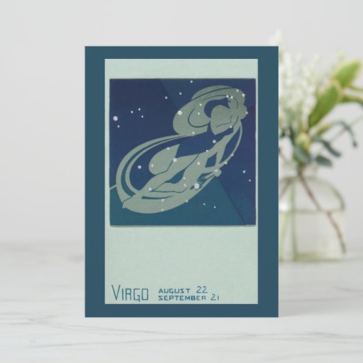 Maagd Sterrenbeeld Vintage Dierenriem Astrologie (Staand voorkant)