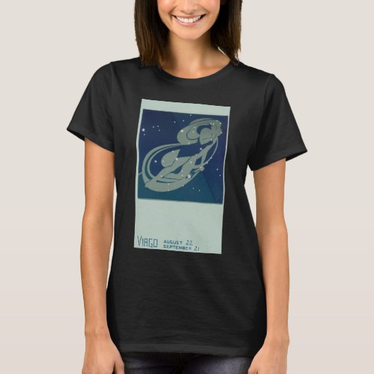 Maagd Sterrenbeeld Vintage Zodiac Astrologie T-shirt (Voorkant)