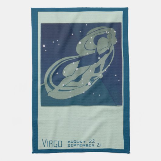 Maagd Sterrenbeeld Vintage Zodiac Astrologie Theedoek (Verticaal)
