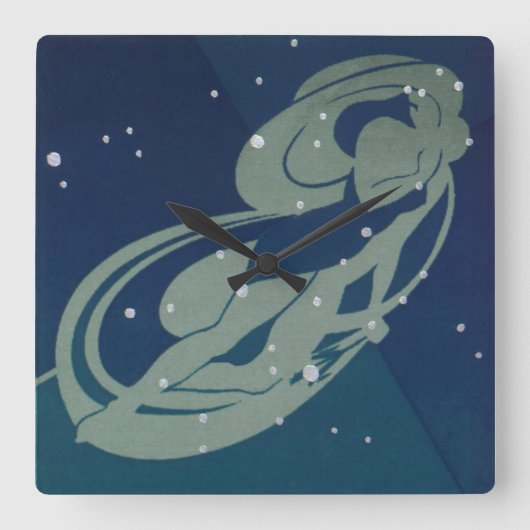 Maagd Sterrenbeeld Vintage Zodiac Astrologie Vierkante Klok (Voorkant)