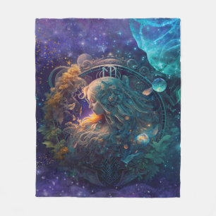 Maagd Sterrenbeeld Watercolorontwerp Fleece Deken