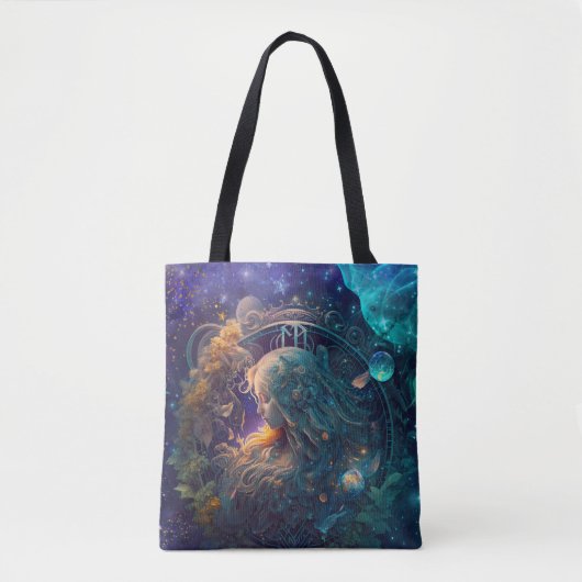 Maagd Sterrenbeeld Watercolorontwerp Tote Bag (Voorkant)