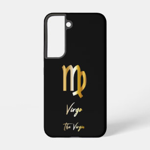 Maagd Sterrenbeeld, Zwart & Goud  Samsung Galaxy Hoesje
