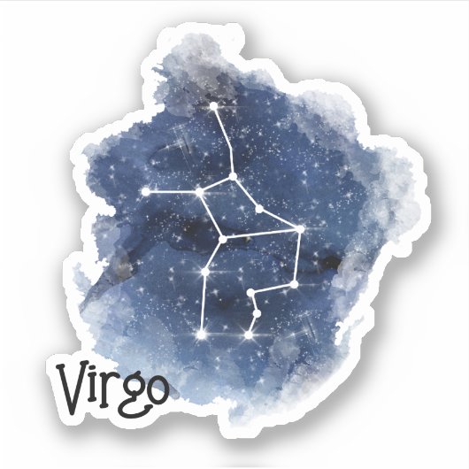 Maagd Sterrennacht Constellation Custom-Cut Sticker (Voorkant)