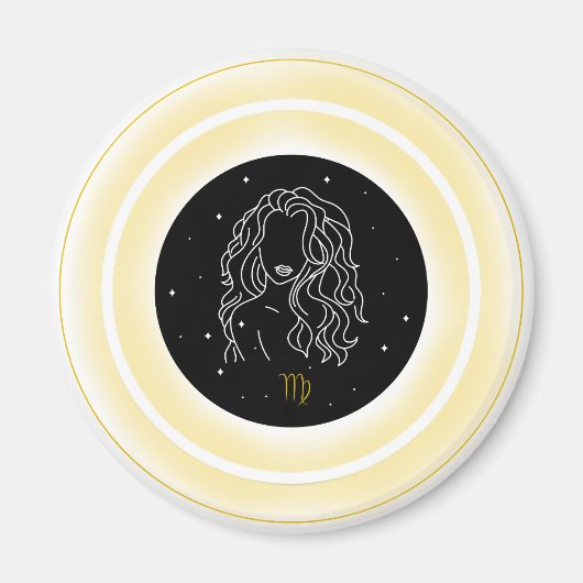 Maagd Symbool – Minimaal Astrologie Embleem Magneet (Voorkant)