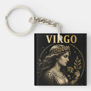 Maagd Symbool Modern Astrologie Verjaardagscadeau Sleutelhanger