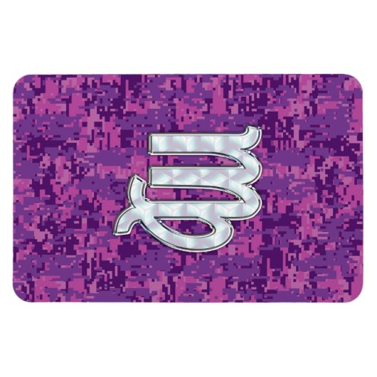 Maagd-teken op roze fuchsia digitale camouflage magneet (Horizontaal)