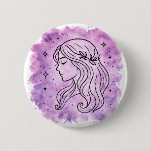 Maagd teken ronde button 5,7 cm