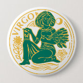 Maagd Teken van de Dierenriem op een Ronde Button 4,0 Cm (Voorkant)