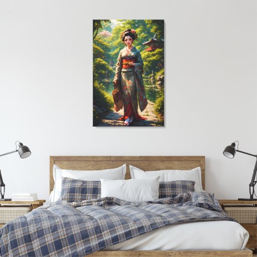 Maagd van de Groene Tuin Canvas Afdruk (Insitu (Slaapkamer))