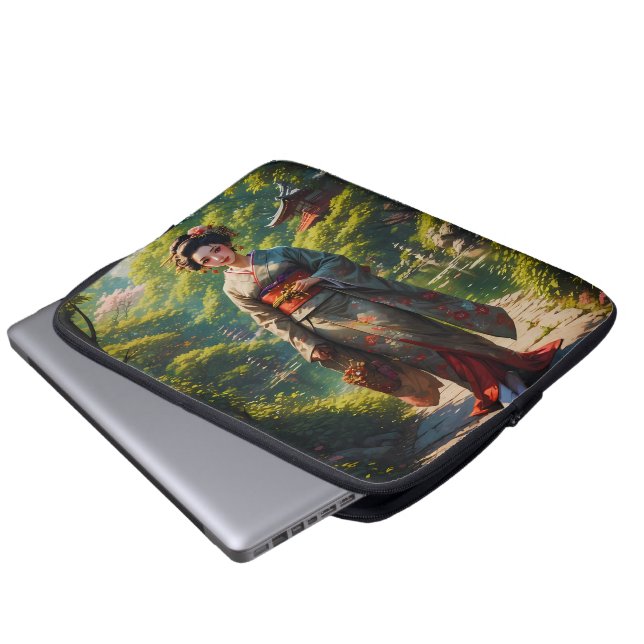 Maagd van de Groene Tuin Laptop Sleeve (Voorkant onderkant)