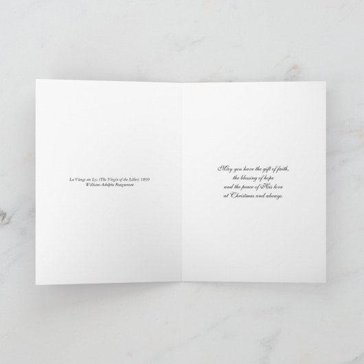 Maagd van de Lilies - Kerstmis Bouguereau Feestdagen Kaart (Binnen)