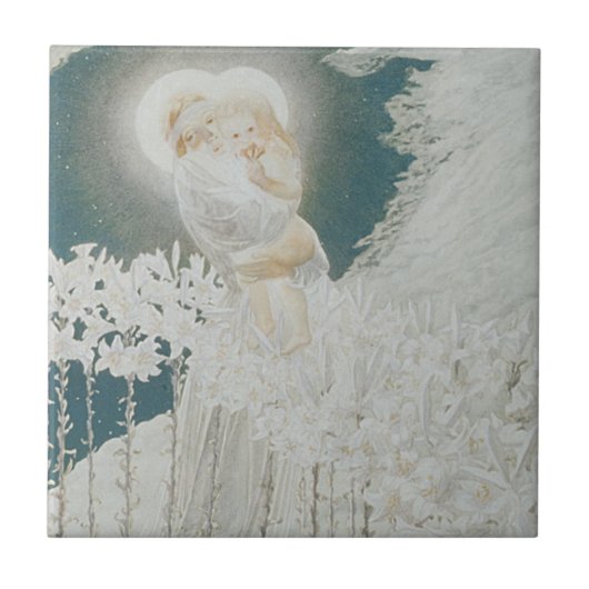 Maagd van de Lilies Tegeltje (Voorkant)