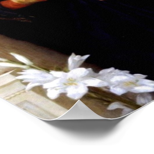 Maagd van de Lilies - William-Adolphe Bouguereau Poster (Hoek)