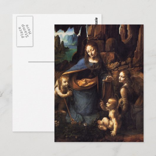 Maagd van de Rocks Briefkaart (Voorkant / Achterkant)