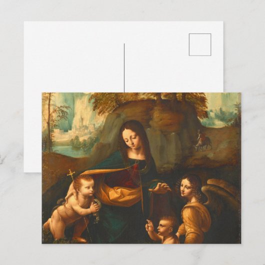 Maagd van de Rocks door Leonardo da Vinci Briefkaart (Voorkant / Achterkant)