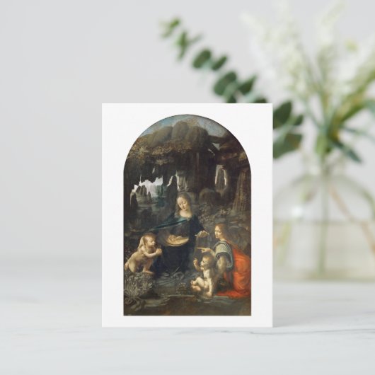 Maagd van de Rocks, Leonardo da Vinci Briefkaart (Staand voorkant)