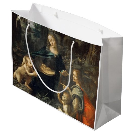 Maagd van de Rocks, Leonardo da Vinci Groot Cadeauzakje (Achterkant Gekanteld)