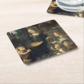 Maagd van de Rocks, Leonardo da Vinci Kartonnen Onderzetters (Schuin)