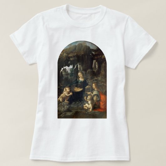 Maagd van de Rocks, Leonardo da Vinci T-shirt (Design voorkant)